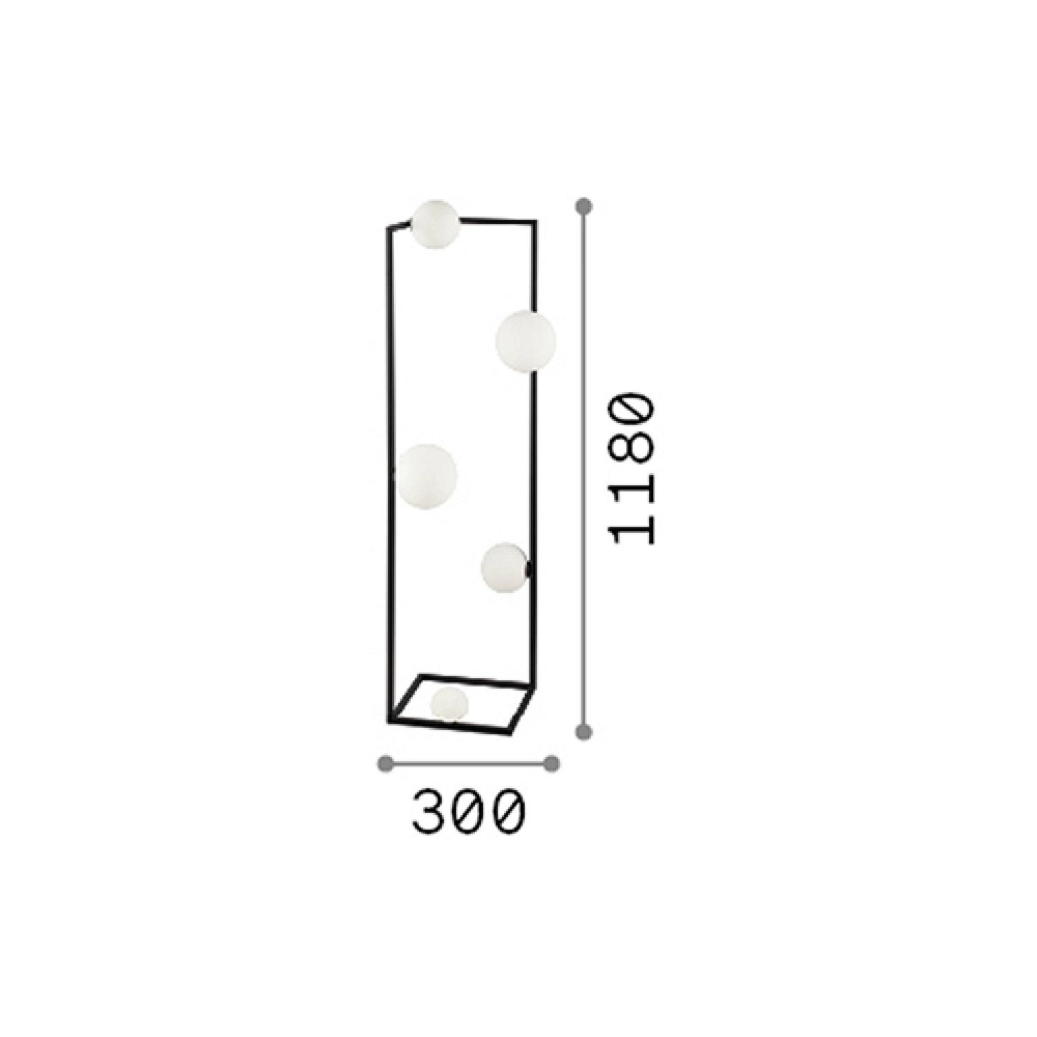 Piantana Industrial-Minimal Angolo Metallo Nero 5 Luci G9 3W 3000K Luce Calda 284309
