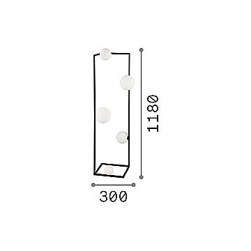 Piantana Industrial-Minimal Angolo Metallo Nero 5 Luci G9 3W 3000K Luce Calda 284309