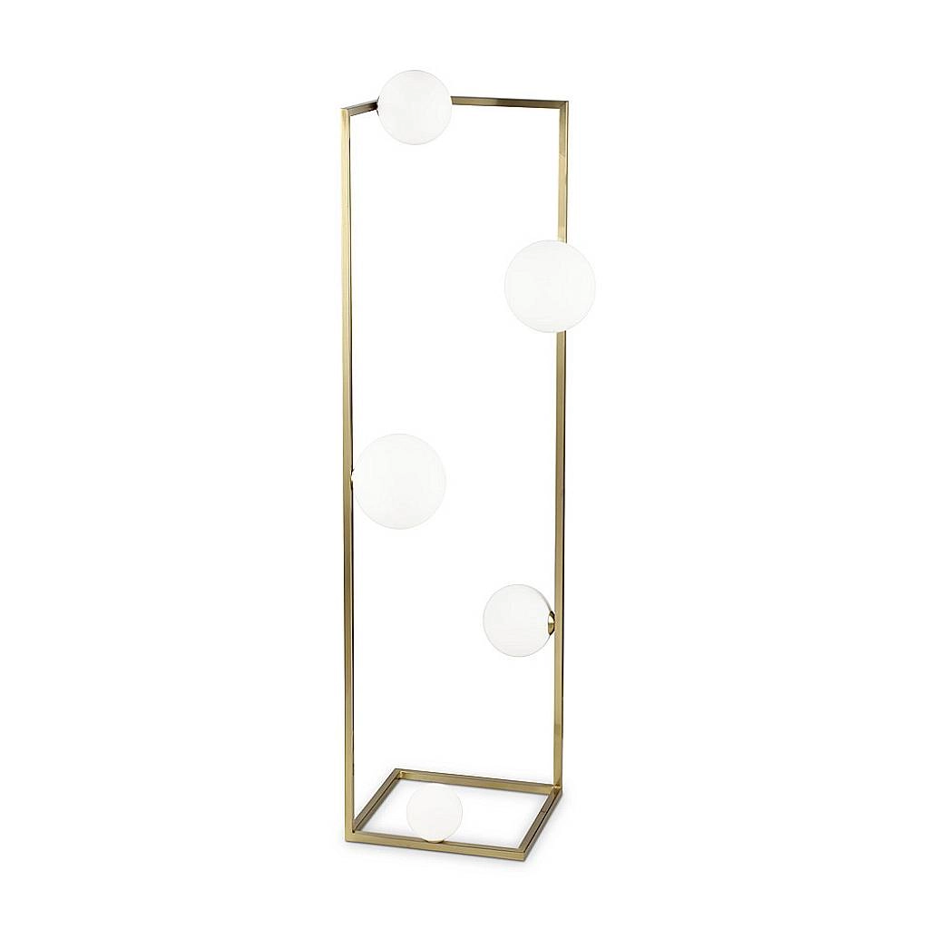 Piantana Industrial Angolo Metallo Ottone 5 Luci G9 3W 3000K Luce Calda 284354