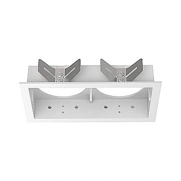 Cornice Rettangolare Doppia A Incasso Contemporanea Bento Metallo Bianco