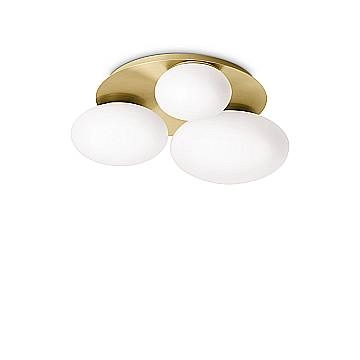 Plafoniera Contemporanea Ninfea Metallo Ottone 3 Luci Gx53 9W 3000K Luce Calda Plafoniera Contemporanea Ninfea Metallo Ottone 3 Luci Gx53 9W 3000K Luce Calda