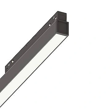 Supporto Lineare Binario Ego Wide Alluminio Nero Led 26W 3000K Luce Calda 1-10V