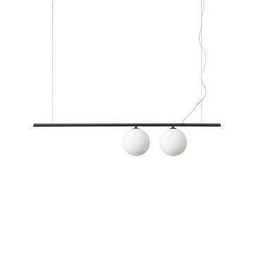 Sospensione Contemporanea Perline Metallo Nero 2 Luci G9 3W 3000K Luce Calda Sospensione Contemporanea Perline Metallo Nero 2 Luci G9 3W 3000K Luce Calda