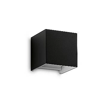 Applique Da Parete Contemporaneo Atom Alluminio Nero Led 12W 3000K Ip54