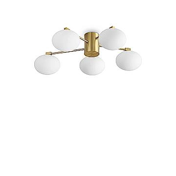 Plafoniera Contemporanea Hermes Metallo Ottone 5 Luci G9 28W 3000K Ip20