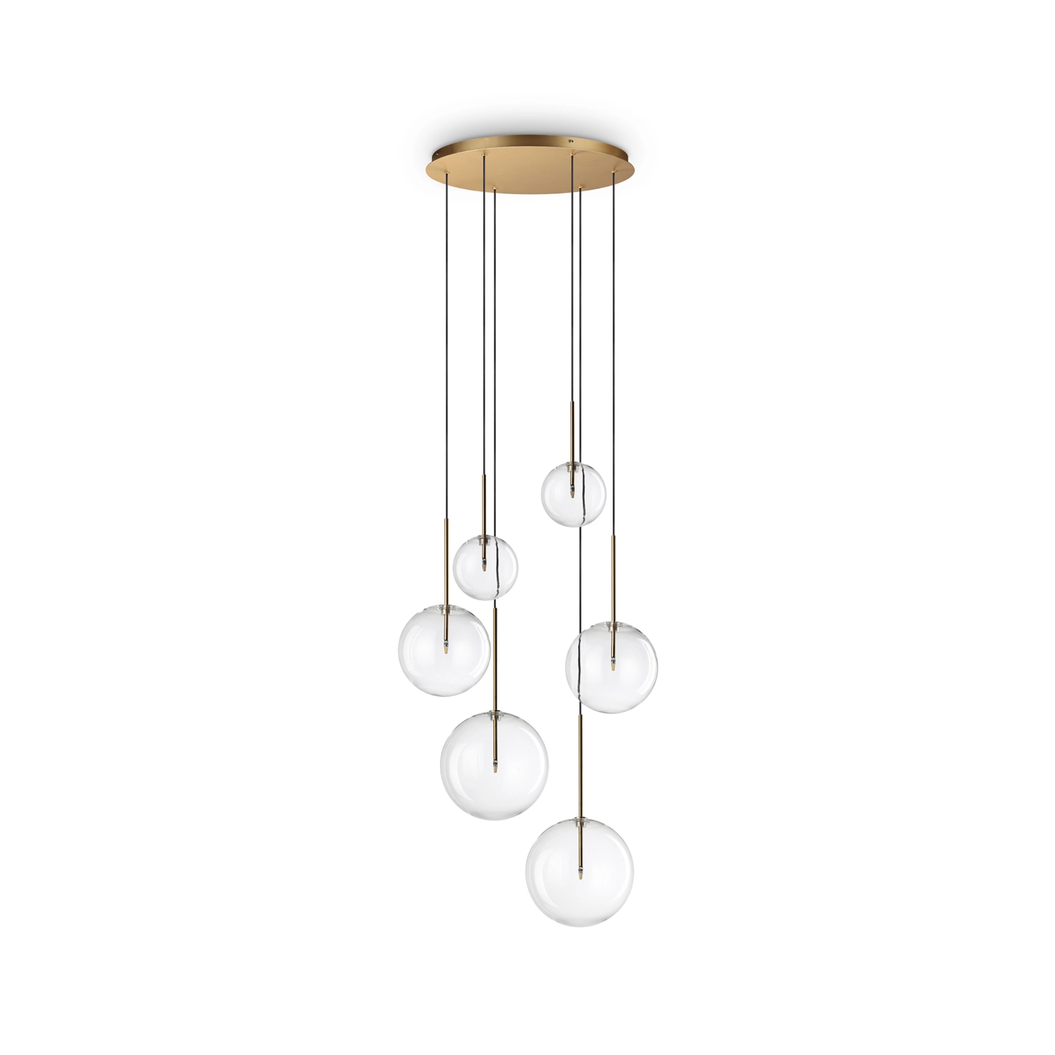Lampadario A Sospensione Moderno Equinoxe Metallo Ottone 6 Luci G4 2W Ip20 317243