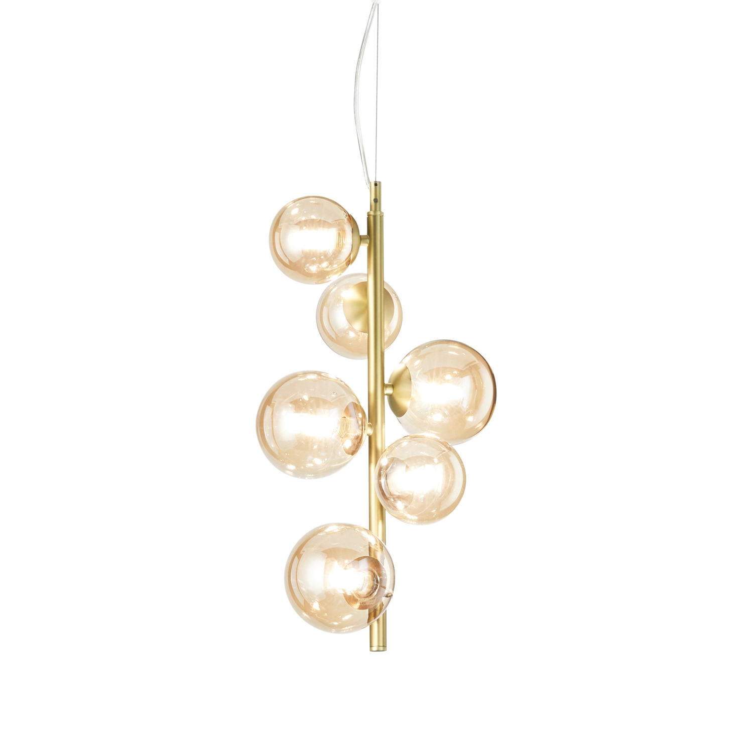 Lampadario A Sospensione Moderno Perlage Metallo Ottone 6 Luci G9 15W 3000K 317793