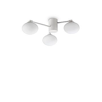 Plafoniera Contemporanea Hermes Metallo Bianco 3 Luci G9 28W 3000K Ip20