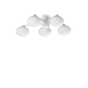 Plafoniera Contemporanea Hermes Metallo Bianco 5 Luci G9 28W 3000K Ip20