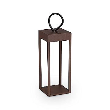 Ideal Lux lampada da tavolo Enya 1 luce LED integrato IP54 coffee metallo