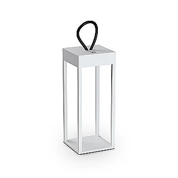 Ideal Lux Lampada da tavolo Enya 1 luce LED integrato IP54 bianco alluminio