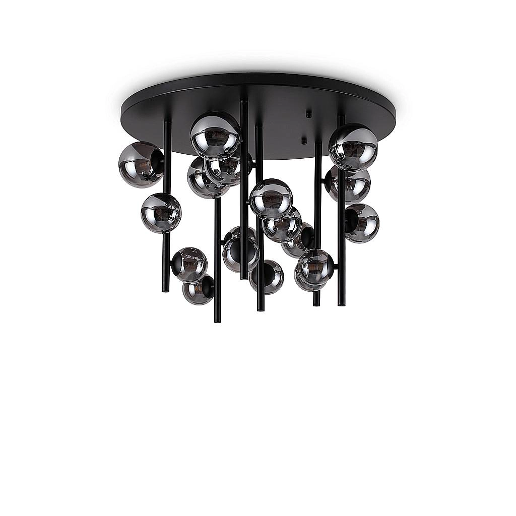 Plafoniera Moderna Perlage Metallo Nero 18 Luci G9 15W 3000K 328386