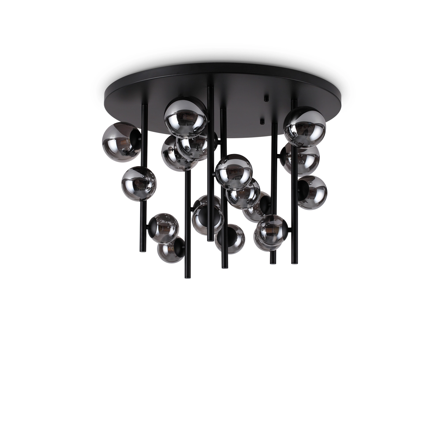 Plafoniera Moderna Perlage Metallo Nero 18 Luci G9 15W 3000K 328386