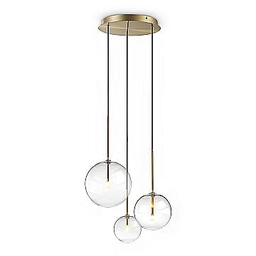 Ideal Lux Lampadario moderno Equinoxe 3 luci G4 ottone metallo vetro
