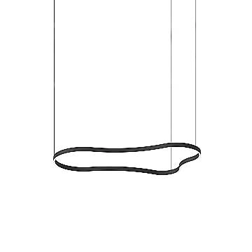 Ideal Lux Sospensione Waves-3 1 luce LED integrato nero materie plastiche alluminio