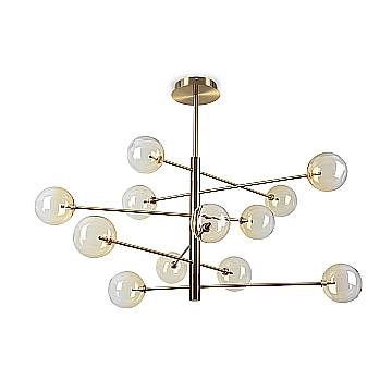Ideal Lux Sospensione moderna Equinoxe 12 luci G4 cromo metallo vetro