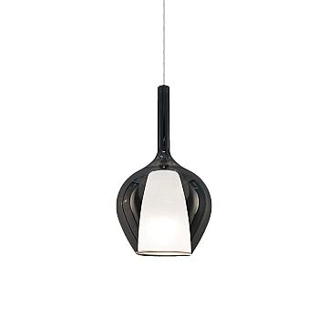 Sospensione Contemporanea Kalique Vetro Fumè Bianco E Cromo 1 Luce E27 H33Cm Sospensione Contemporanea Kalique Vetro Fumè Bianco E Cromo 1 Luce E27 H33Cm