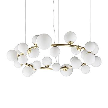 Ideal Lux Sospensione moderna Perlage 25 luci G9 bianco metallo