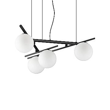 Ideal Lux Sospensione Atlas 4 luci G9 nero metallo vetro