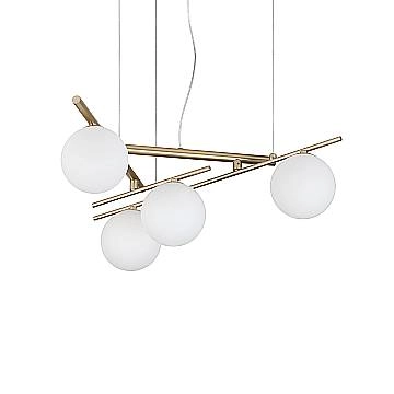 Ideal Lux Lampadario moderno Atlas 4 luci G9 oro metallo vetro Ideal Lux Lampadario moderno Atlas 4 luci G9 oro metallo vetro
