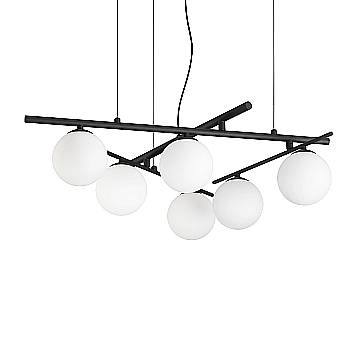 Ideal Lux Lampadario moderno Atlas 6 luci G9 nero metallo vetro Ideal Lux Lampadario moderno Atlas 6 luci G9 nero metallo vetro