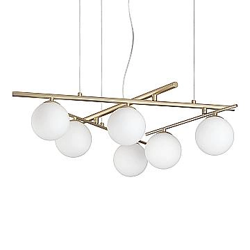 Ideal Lux Lampada A Sospensione Moderna Atlas 6 Luci G9 Oro Metallo Vetro Ideal Lux Lampada A Sospensione Moderna Atlas 6 Luci G9 Oro Metallo Vetro