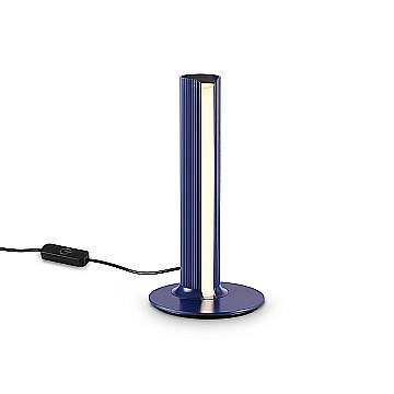 Ideal Lux Lampada da tavolo moderna Dorica 1 luce LED integrato blu metallo