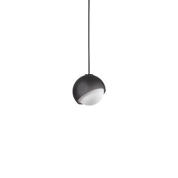 Sospensione Contemporanea Bloom Metallo Nero Vetro Grigio 1 Luce E27 D17Cm