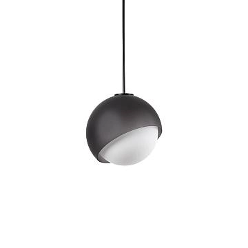 Sospensione Contemporanea Bloom Metallo Nero Vetro Grigio 1 Luce E27 D22Cm