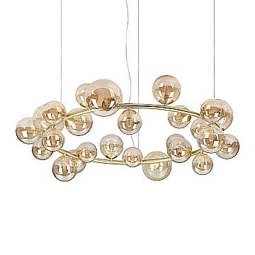 Ideal Lux Sospensione Collezione PERLAGE 25 luci G9 ambra metallo vetro