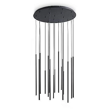 Ideal Lux Lampada da terra moderna Look 16 luci LED integrato nero vetro metallo