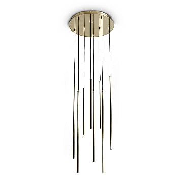 Ideal Lux Lampada da terra moderna Look 8 luci LED integrato ottone vetro metallo
