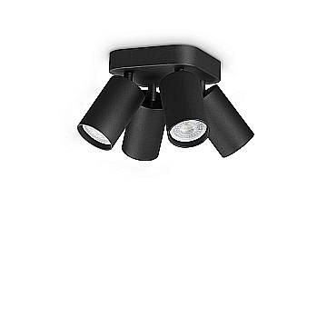 Ideal Lux Plafoniera moderna DYNAMITE 4 luci GU10 nero metallo