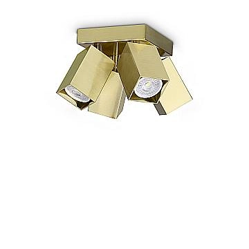 Ideal Lux Plafoniera moderna DYNAMITE 4 luci GU10 ottone metallo