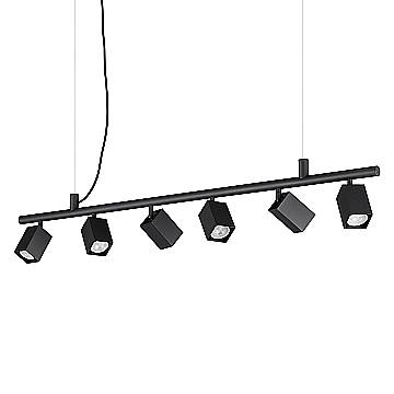 Ideal Lux Lampadario Sospensione Dynamite 6 luci GU10 nero metallo