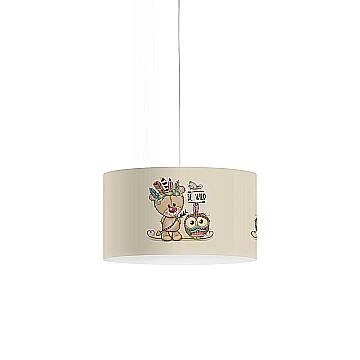 Sospensione Moderna Decokids Polilux ® Grafica Indiano 1 Luce E27 D40Cm