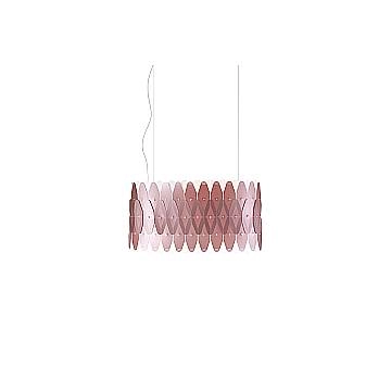 Lampadario Moderno Ovale Amanda Polilux ® Pink Metal E Metallo Cromo 3 Luci E27
