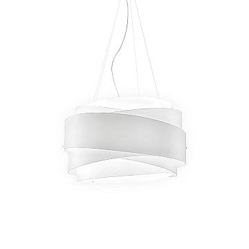 Lampadario Moderno Bea Polilux ® Bianco E Metallo Cromo 3 Luci E27