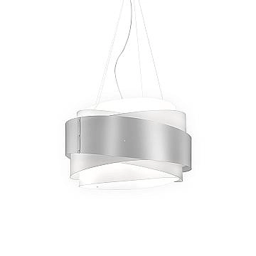 Lampadario Moderno Bea Polilux ® Argento E Metallo Cromo 5 Luci E27