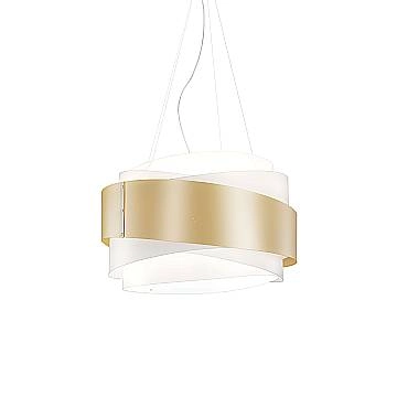 Lampadario Moderno Bea Polilux ® New Gold E Metallo Cromo 5 Luci E27 D80Cm