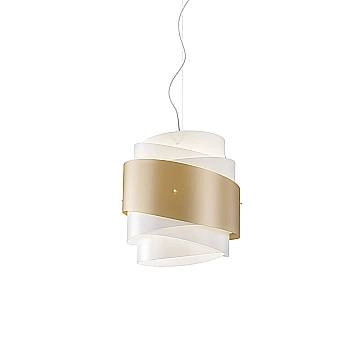 Sospensione Moderna Bea Polilux ® New Gold E Metallo Cromo 1 Luce E27 D40Cm