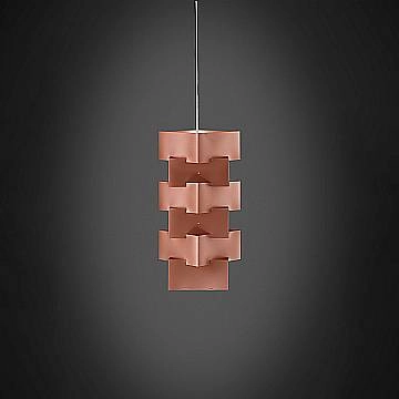 Sospensione Moderna Building Polilux ® Rame E Metallo Cromo 1 Luce E27 BLD/S/36/COP