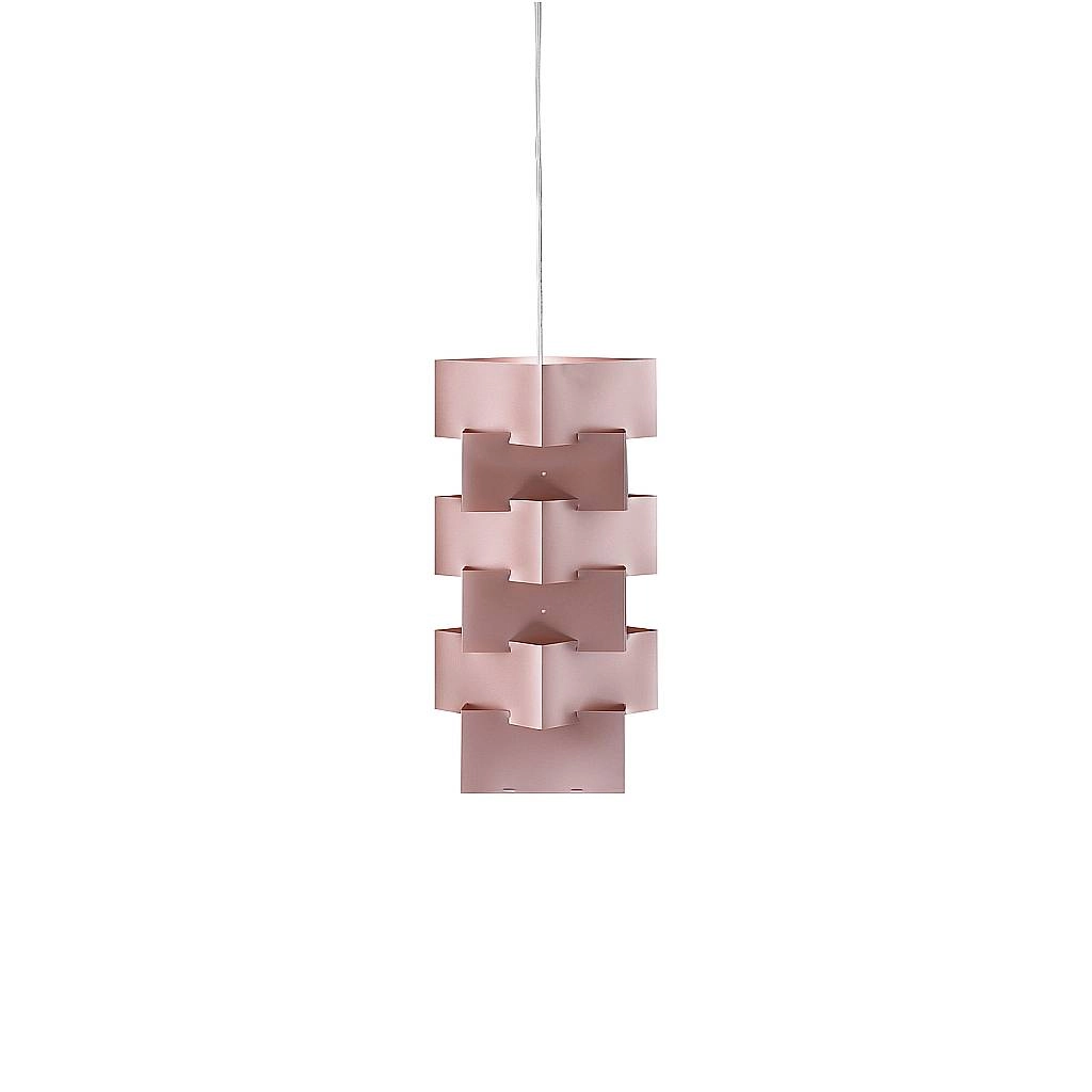 Sospensione Moderna Building Polilux ® Pink Metal E Metallo Cromo 1 Luce E27 BLD/S/36/PKM