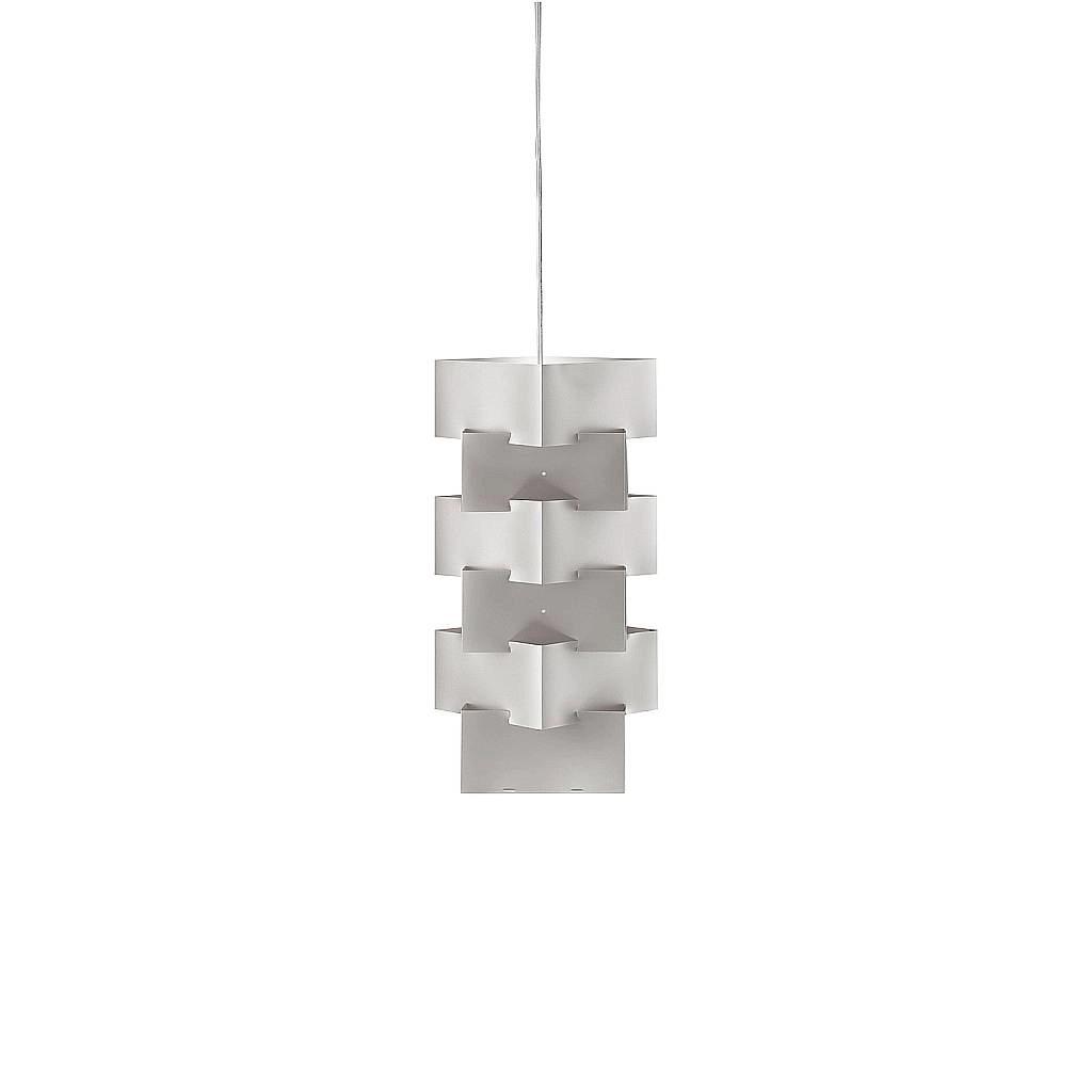 Sospensione Moderna Building Polilux ® Argento E Metallo Cromo 1 Luce E27 BLD/S/36/SVR