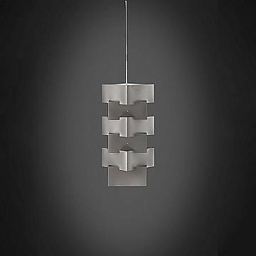 Sospensione Moderna Building Polilux ® Argento E Metallo Cromo 1 Luce E27 BLD/S/36/SVR