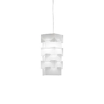 Sospensione Moderna Building Polilux ® Bianco E Metallo Cromo 1 Luce E27 Sospensione Moderna Building Polilux ® Bianco E Metallo Cromo 1 Luce E27