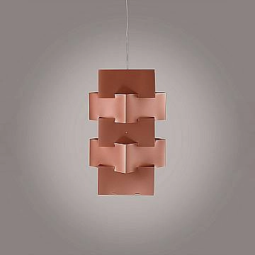 Sospensione Moderna Building Polilux ® Rame E Metallo Cromo 1 Luce E27 H60Cm BLD/S/60/COP