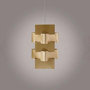 Sospensione Moderna Building Polilux ® New Gold E Metallo Cromo 1 Luce E27 H60Cm BLD/S/60/NGLD