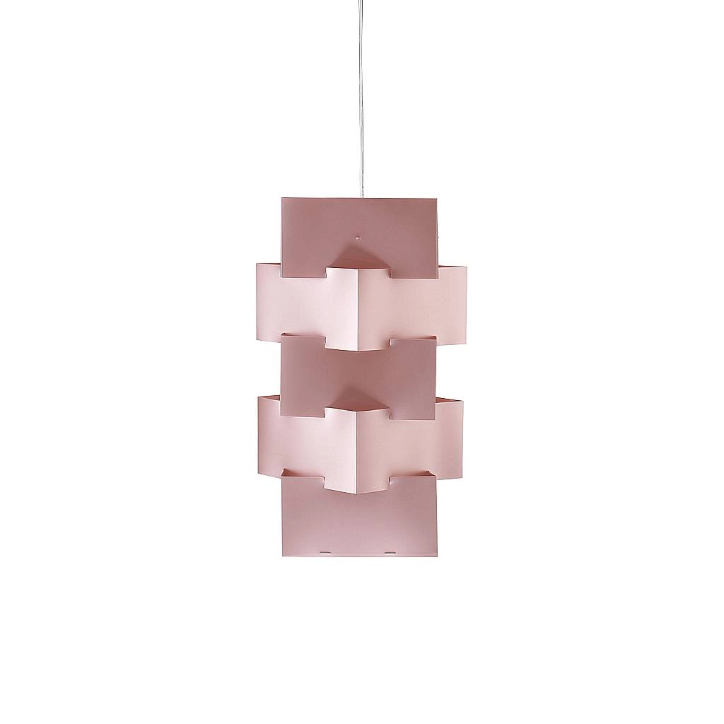 Sospensione Moderna Building Polilux ® Pink Metal E Metallo 1 Luce E27 H60Cm BLD/S/60/PKM