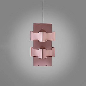 Sospensione Moderna Building Polilux ® Pink Metal E Metallo 1 Luce E27 H60Cm BLD/S/60/PKM